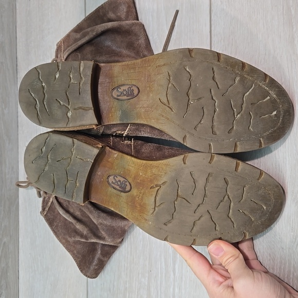 Sofft Women Sharnell  Aqua Leather Lace Up Back Moto Boots Shoes Sz 8.5 - Picture 14 of 15